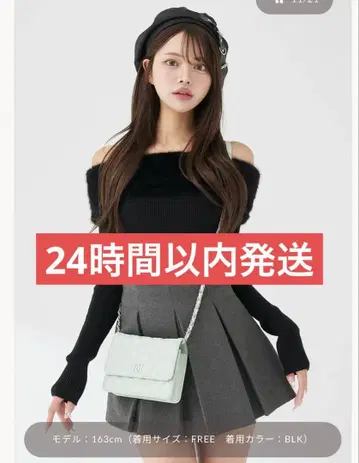 다리치 Darich 엘레강트 퍼 니트탑 블랙