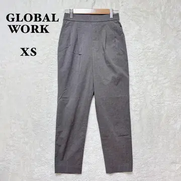 글로벌 워크 테이퍼드 팬츠 XS 작은 사이즈 그레이 백 밴딩 스트레이트