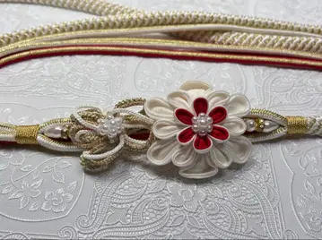 a-997 순수 실크 허리띠 후리소데 성인식 장식 매듭 츠마미세이카 꽃