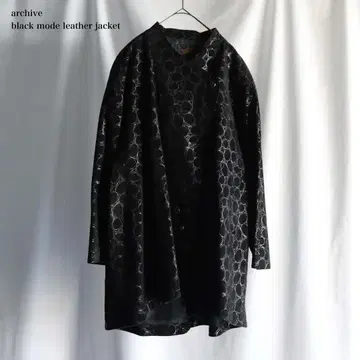 archive 변형 블랙 가죽 자켓 블랙 모드 기하학 패턴