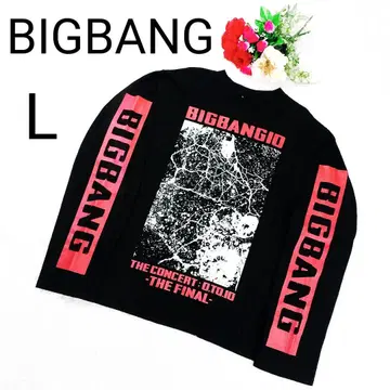 BIGBANG THE FINAL 콘서트 롱T L 블랙 3점 프린트