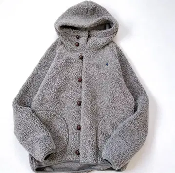 짐플렉스 두툼한 보아 후드티 로고 자수 자켓 그레이