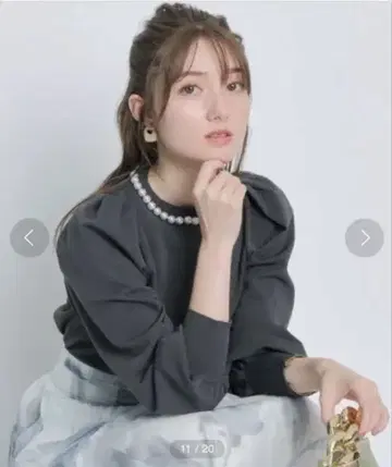 긴팔 펄 넥 니트