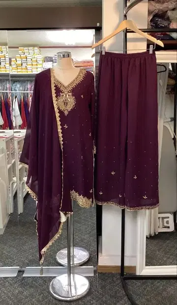 퍼플 쉬폰 셋업