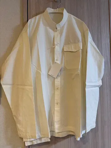 새상품 TOHNAI 노카라 셔츠 코튼 실크 포플린