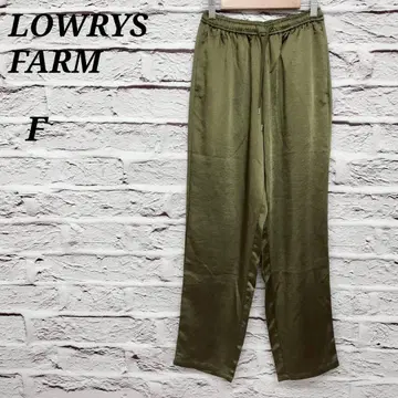 로리즈팜 [ F ] 새틴 와이드 이지 팬츠 광택감 카키