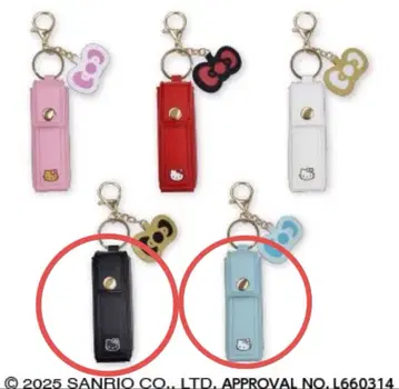 헬로키티 My 헬로키티 리본형 참 포함 립 파우치 블랙, 스카이블루 2종