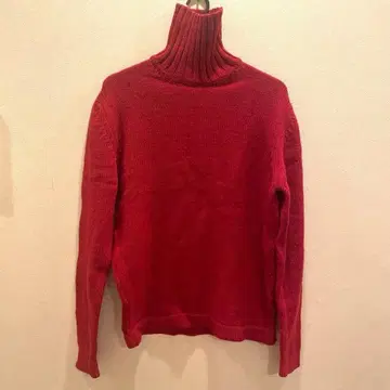 SHIPS 이탈리아제 빨간색 터틀넥 니트