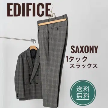 EDIFICE 삭소니 체크 울 슬랙스 M 그레이