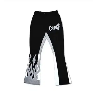 CREEF 불꽃 디자인 플레어 팬츠
