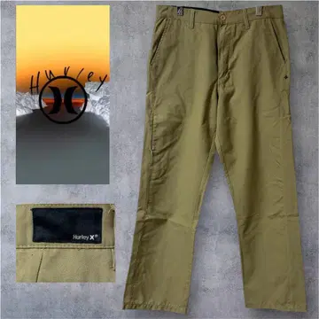 Hurley 치노 워크 팬츠 포켓 부착 올리브 컬러