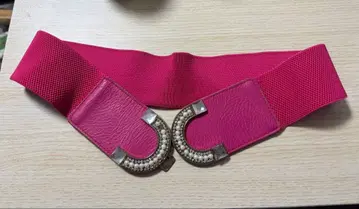 [ used ] 상세 필독 큐빅 장식 핑크 스트레치 벨트