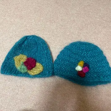 모헤어 니트 모자 2개 세트 판매