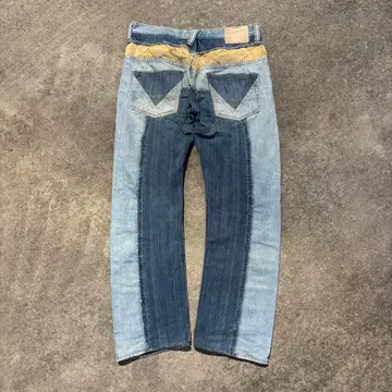 일본제 Mizra Jeans 교토 BORO 재구축 데님 34 그런지