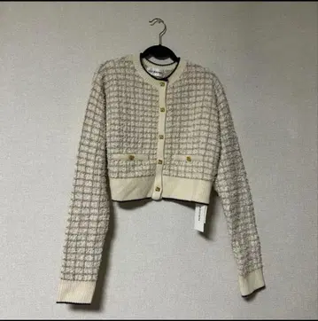 [미사용 새상품] LILY BROWN 릴리 브라운 트위드 니트 가디건