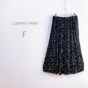 [ LOWRYS FARM ] 플리츠 플레어 스커트 미니 꽃무늬 허리밴딩