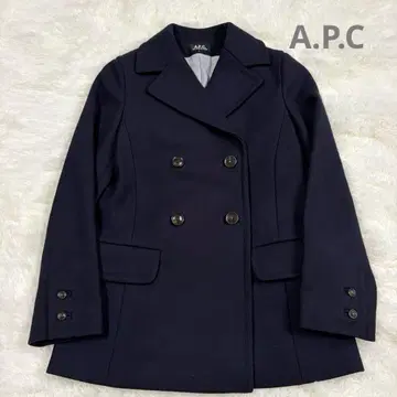 A.P.C. 더블 자켓 울 혼방 네이비 S