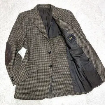 [ 트위드 원단 하운드투스 패턴 ] 켄트 테일러드 자켓 엘보우 패치 M
