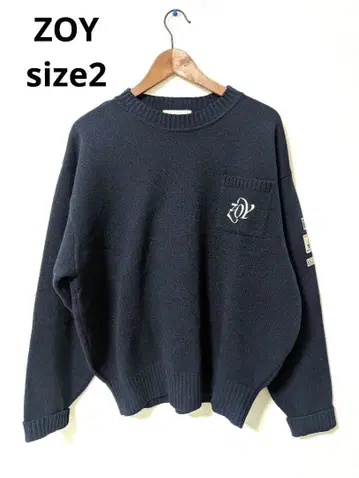 새상품급 ZOY 조이 골프 남성용 크루넥 스웨터 네이비 2