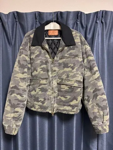 벨벳 카모플라쥬 덕 자켓 블루종