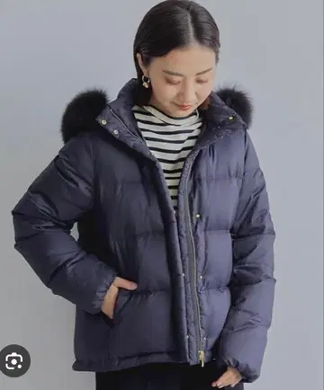 그린 라벨 릴랙싱 퍼 다운 자켓 네이비