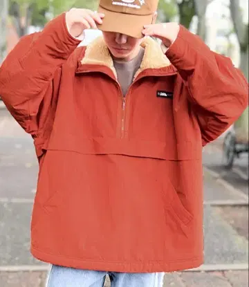 Java 리버서블 하프 지퍼 나일론 보아 블루종