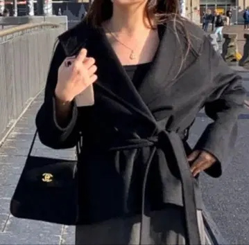 세일러 카라 코트 블랙 프리 사이즈