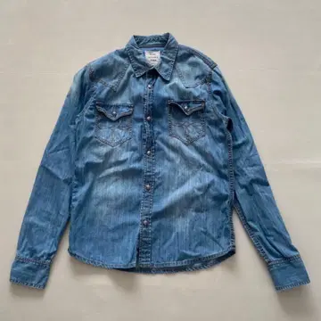 빔즈 BEAMS 긴팔 웨스턴 데님 셔츠 인디고 블루