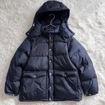 새상품급 BEAMS BOY 후드 부착 다운 자켓 네이비