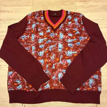 Paul Smith 꽃무늬 V넥 스웨터