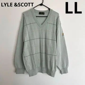 LYLE & SCOTT 남성용 V넥 스웨터 민트 그린 LL 울