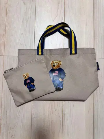 POLO 폴로 랄프로렌 토트백 에코백 파우치 베이지 곰