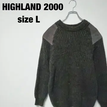 HIGHLAND 2000 다크 브라운 헌팅 니트 스웨터 L