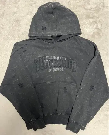 ANDER HUNK 데미지 오버 다이 후드티