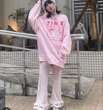 미사용 새상품 캔디스트리퍼 트레이닝복 맨투맨 BIG 사이즈 핑크