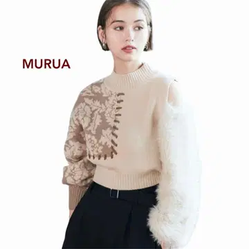 새상품급 MURUA 무루아 숄더 플라워 샤기 니트 스웨터
