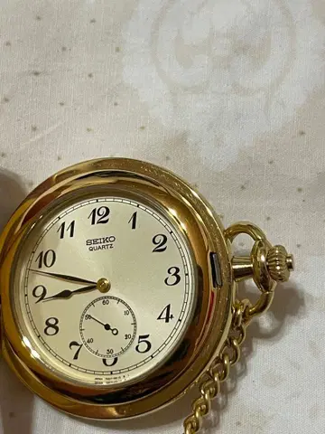 SEIKO 쿼츠 회중시계 골드
