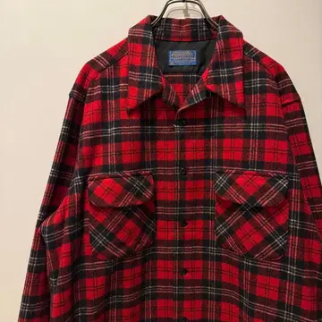 70's PENDLETON 펜들턴 울 보드 셔츠 루프 칼라 XL