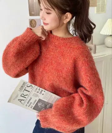 moment+ 3G 크루넥 기모 믹스 니트 풀오버