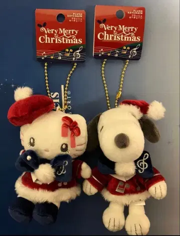 USJ 유니버셜 플러시 키체인 크리스마스 헬로키티 스누피