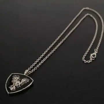 앤티크 실버 은 엠블럼 쉴드 목걸이 펜던트