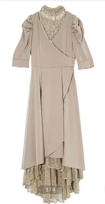 eimy istoire 레이스 레이어드 랩 드레스 ( BEIGE ) M