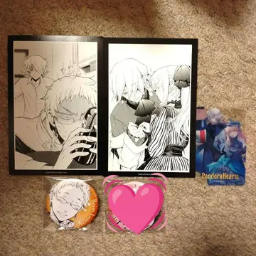 PandoraHearts 삽화 카드 캔뱃지 클리어 카드 굿즈 묶음 판매