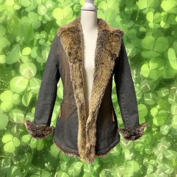 페어리 그런지 y2k 00s 빈티지 퍼 포함 데님 자켓