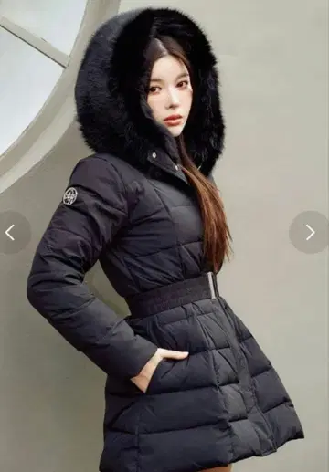 다리치 레이디 미디 다운 코트 (블랙)