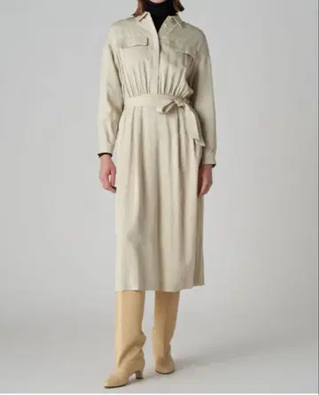 TOMORROWLAND 셀룰로오스 몰스킨 셔츠 원피스