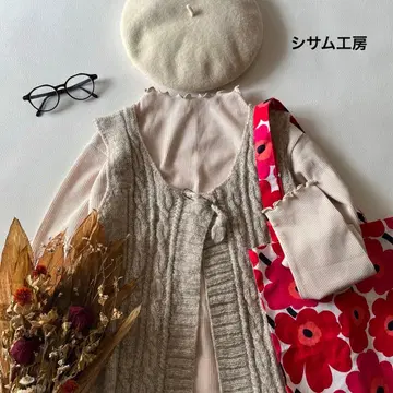 b1531* 시삼 공방 울 니트 베스트 페어 트레이드 sisam