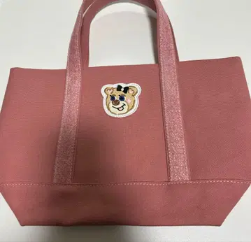 러브리바이페이러 올드 테디 걸 핑크 와펜 토트백 L