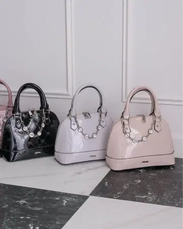 pium 비쥬 포함 모노그램 에나멜 미니백 피움 그레이