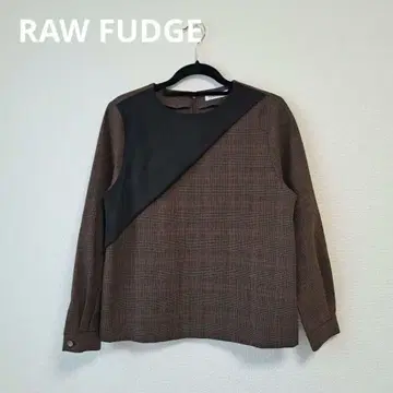 RAW FUDGE 글렌체크 절개 블라우스 M